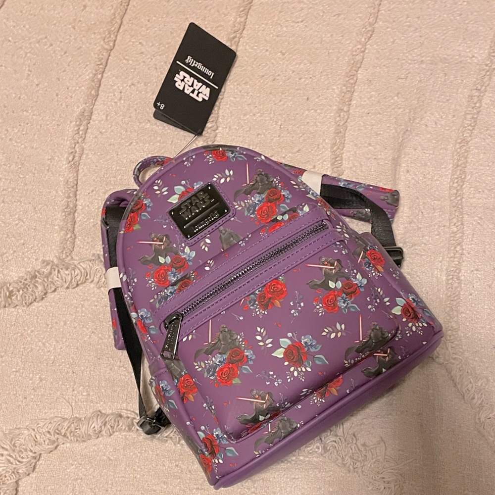 Kylo Ren Loungefly Purple Floral Limited Edition Mini Backpack NWT